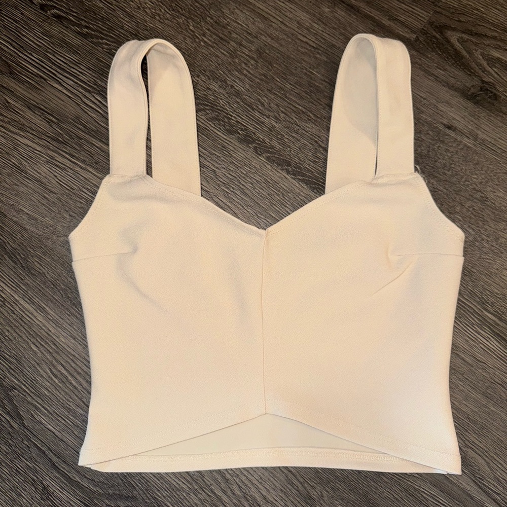 Abercrombie & Fitch Tan Sleeveless Crop Bustier Tank Top